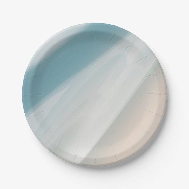 Gray-blue and beige gradient. paper plates (Front)