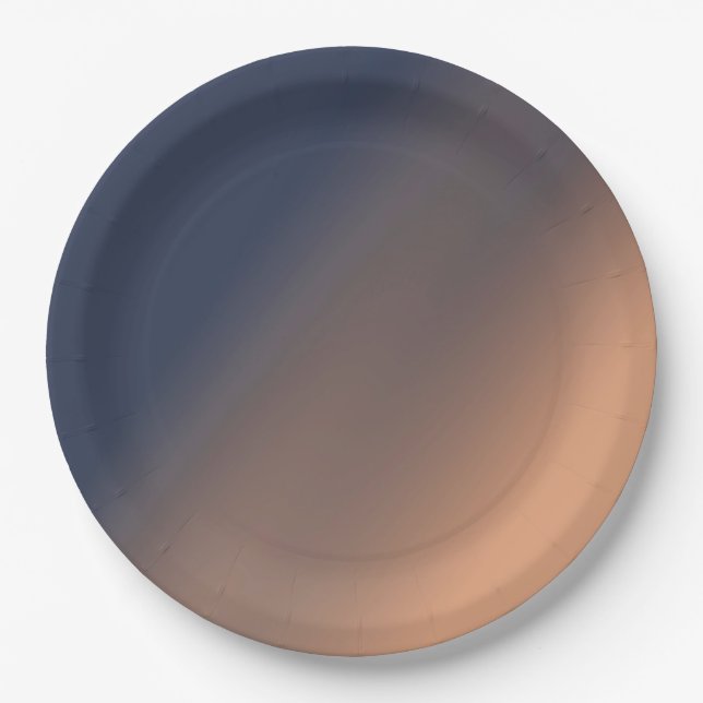 Gray-blue and beige gradient.  paper plates (Front)