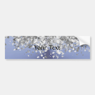 Gray blue and faux glitter bumper sticker