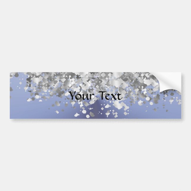 Gray blue and faux glitter bumper sticker (Front)