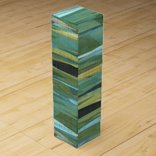 gray blue and green abstract wine box