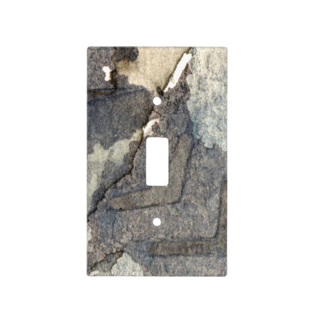 gray-blue background watercolor 2 light switch cover (Front)
