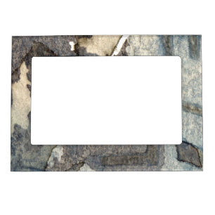 gray-blue background watercolor 2 magnetic photo frame