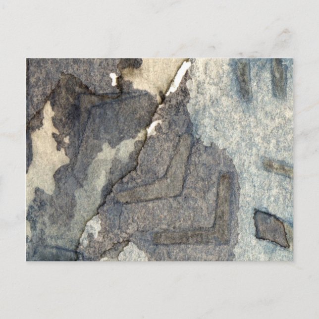 gray-blue background watercolor 2 postcard (Front)