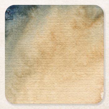 Gray-blue Background Watercolor 7 Square Paper Coaster by watercoloring at Zazzle