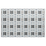 Gray Blue Black Eclectic Ethnic Look Fabric