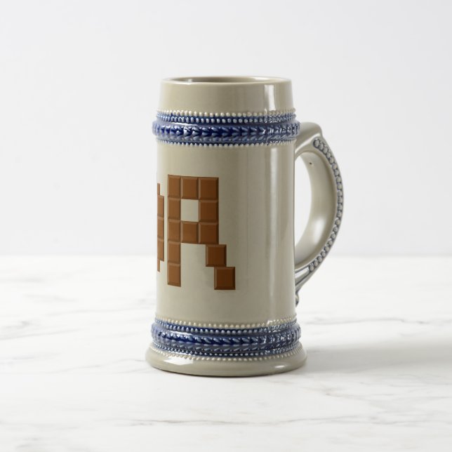 Gray/Blue BRAZIL CHOCOLATE Beer Stein (Front Right)