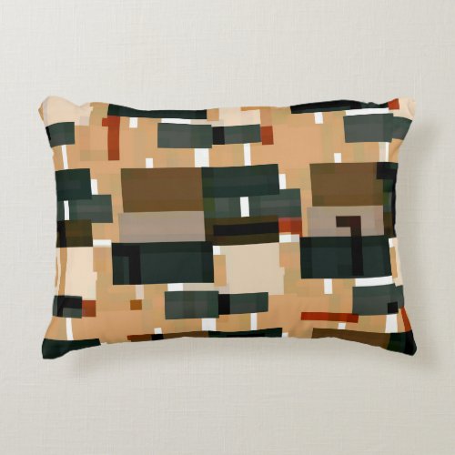 Gray Blue Brown Striped Accent Pillow