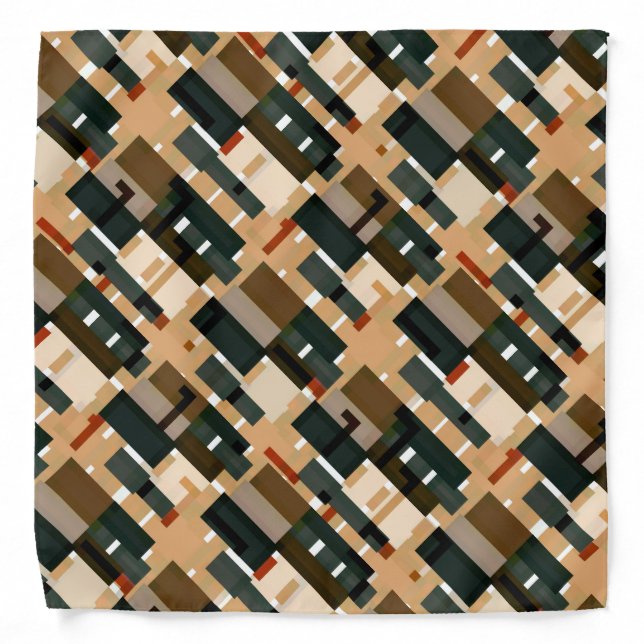 Gray Blue Brown Striped Bandana (Front)