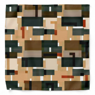 Gray Blue Brown Stripes Bandana