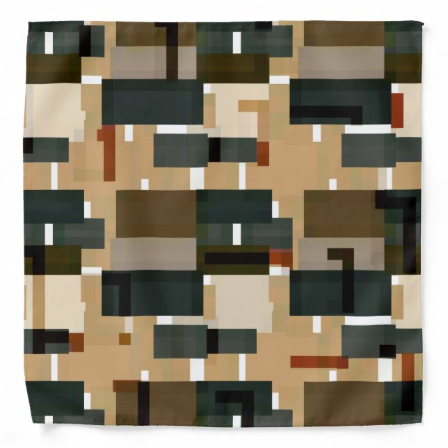 Gray Blue Brown Stripes Bandana (Front)