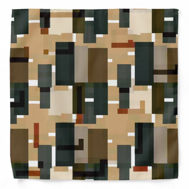 Gray Blue Brown Stripes Bandana (Front)