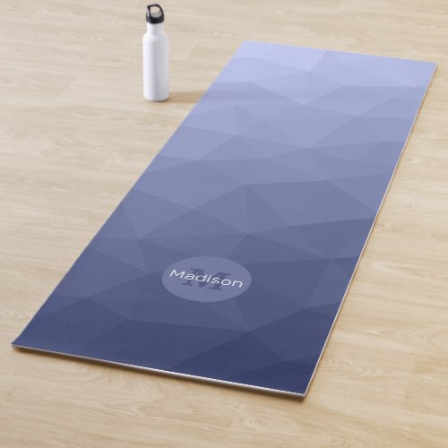 Gray blue cool geometric mesh pattern Monogram Yoga Mat