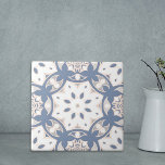 Gray Blue Cream White Ethnic Geometric Pattern Ceramic Tile<br><div class="desc">Gorgeous and original ornamental tile design with a seamless pattern in gray,  blue,  cream,  and white tones.</div>