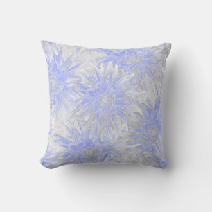 Gray-blue dahlias. throw pillow