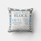 Gray Blue Elephant Baby Announcement Pillow