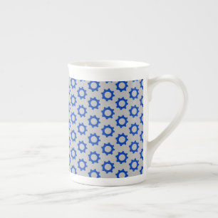 Gray Blue Gears Mechanical Engineer Mechanics Bone China Mug