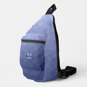 Gray blue geometric mesh pattern Monogram Sling Bag