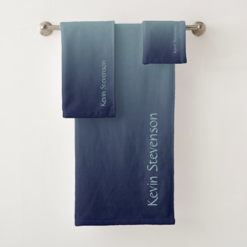 Gray_blue gradient bath towel set