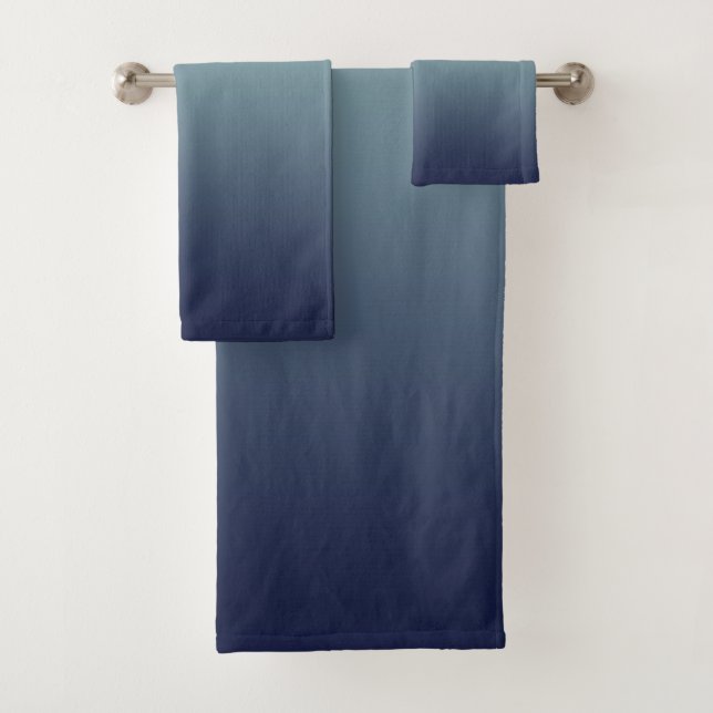 Gray-blue gradient. bath towel set (Insitu)