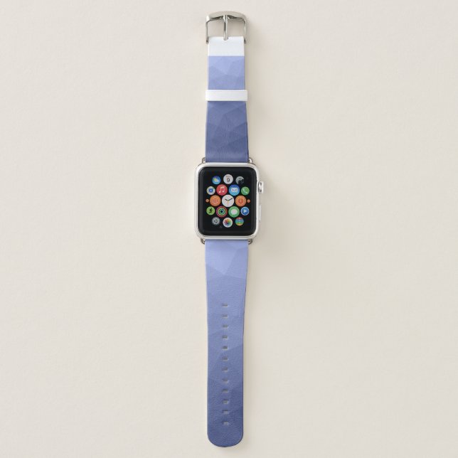 Gray blue gradient geometric mesh pattern apple watch band (Front)