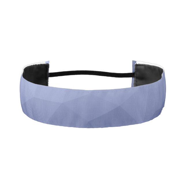 Gray blue gradient geometric mesh pattern athletic headband (Front)