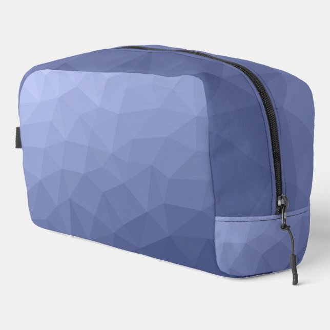 Gray blue gradient geometric mesh pattern dopp kit (Right Corner)