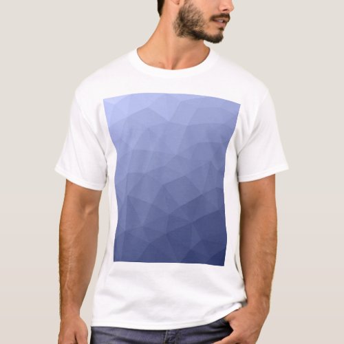 Gray blue gradient geometric mesh pattern T_Shirt
