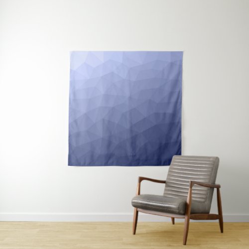 Gray Blue gradient geometric mesh pattern Tapestry