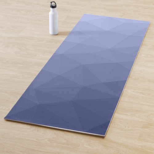 Gray blue gradient geometric mesh pattern yoga mat