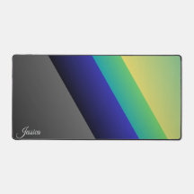 Gray Blue green Abstract Desk Mat, Office Desk mat