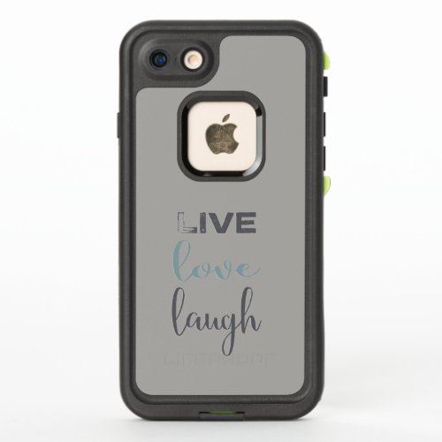 Gray Blue Live Love Laugh Typography