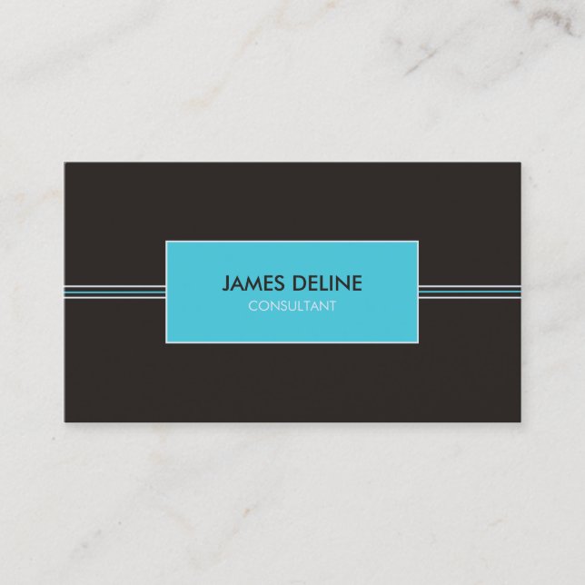 Gray Blue Minimalist Consultant Business Card (Front)