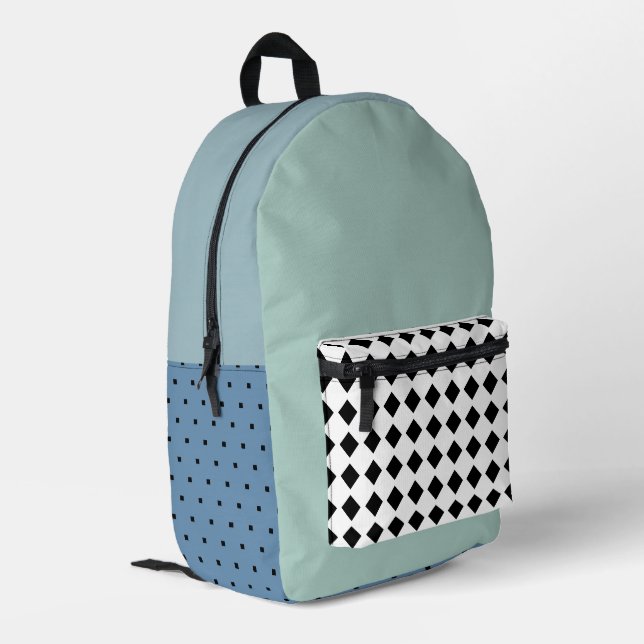 Gray blue minimalistic elegant Backpack (Back Corner Left)