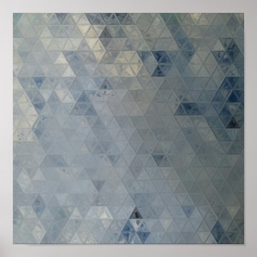 Gray  Blue Mosaic Marble Tiles Poster
