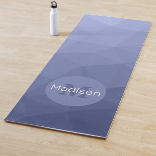Gray blue ombre geometric mesh pattern Monogram Yoga Mat