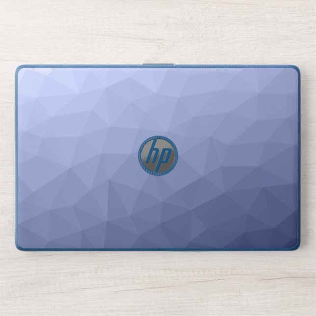 Gray blue ombre gradient geometric mesh pattern HP laptop skin (Front)