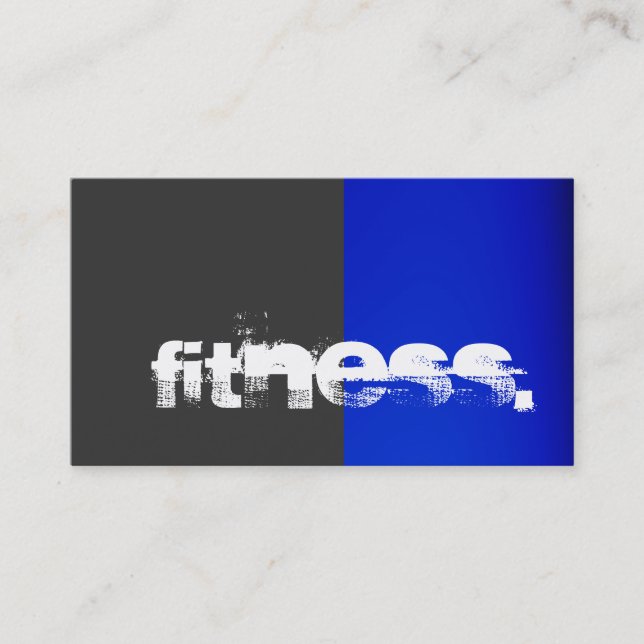 Gray Blue Personal Trainer Business Card (Front)