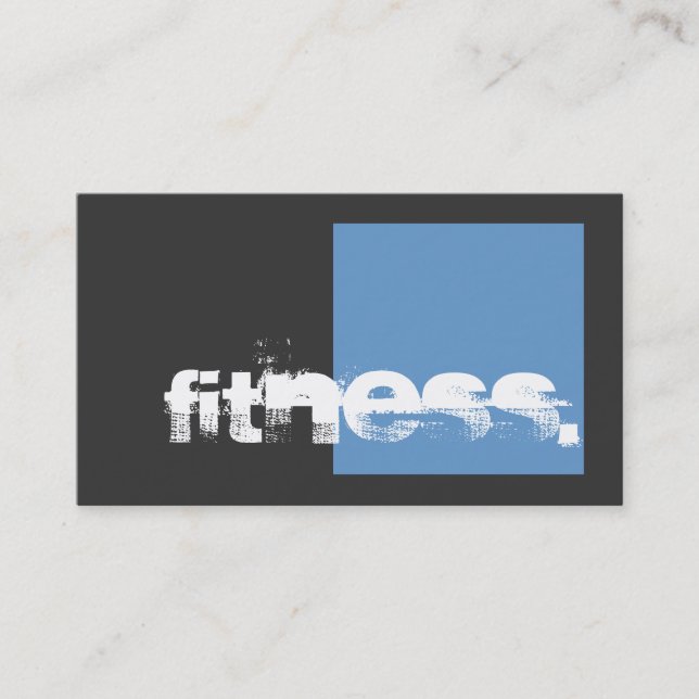Gray Blue Personal Trainer Fitness Business Card (Front)