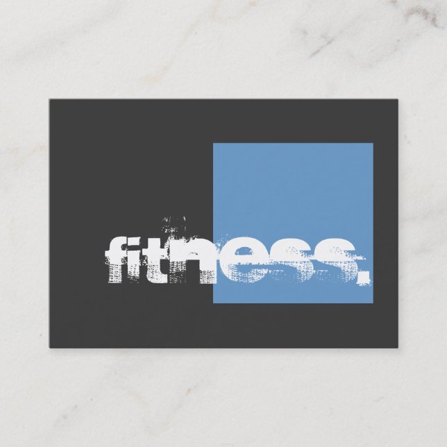 Gray Blue Personal Trainer Trendy Business Card (Front)