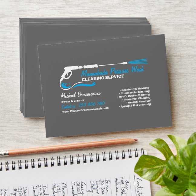 Gray Blue Pressure Washing Power Wash Cleaner Envelope