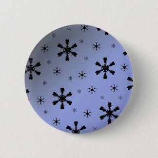 Gray Blue Snowflakes Button