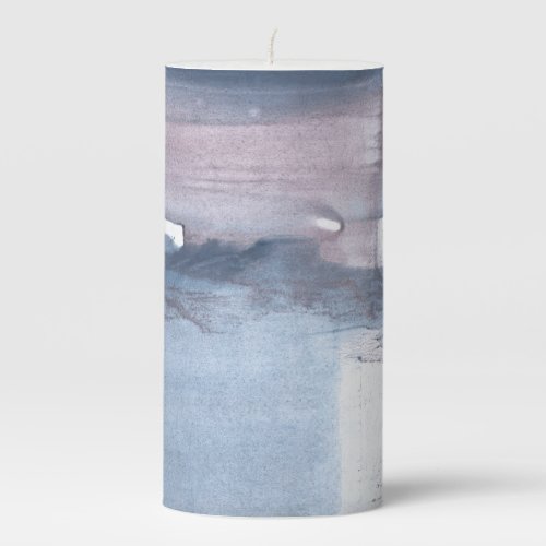 Gray blue stains pillar candle