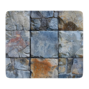 Gray Blue Stone Tile Pattern Cutting Board