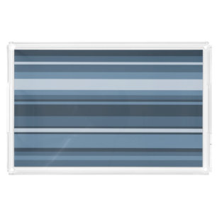 Gray-blue stripes acrylic tray