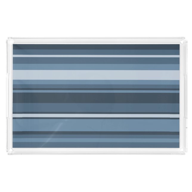 Gray-blue stripes acrylic tray (Front)