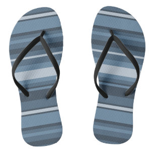 Gray-blue stripes flip flops