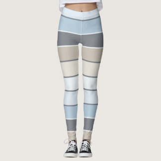 Gray blue stripes leggings
