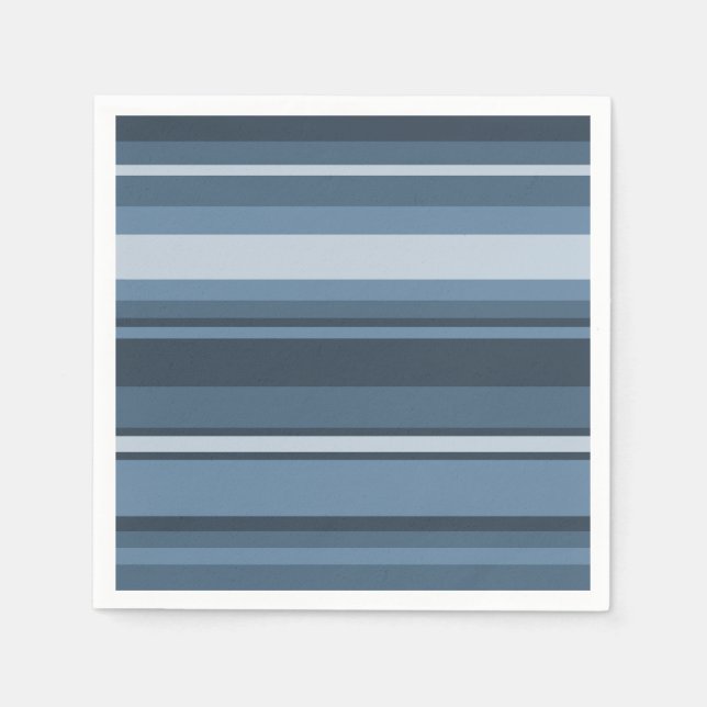 Gray-blue stripes paper napkins (Front)