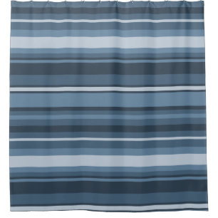 Gray-blue stripes shower curtain